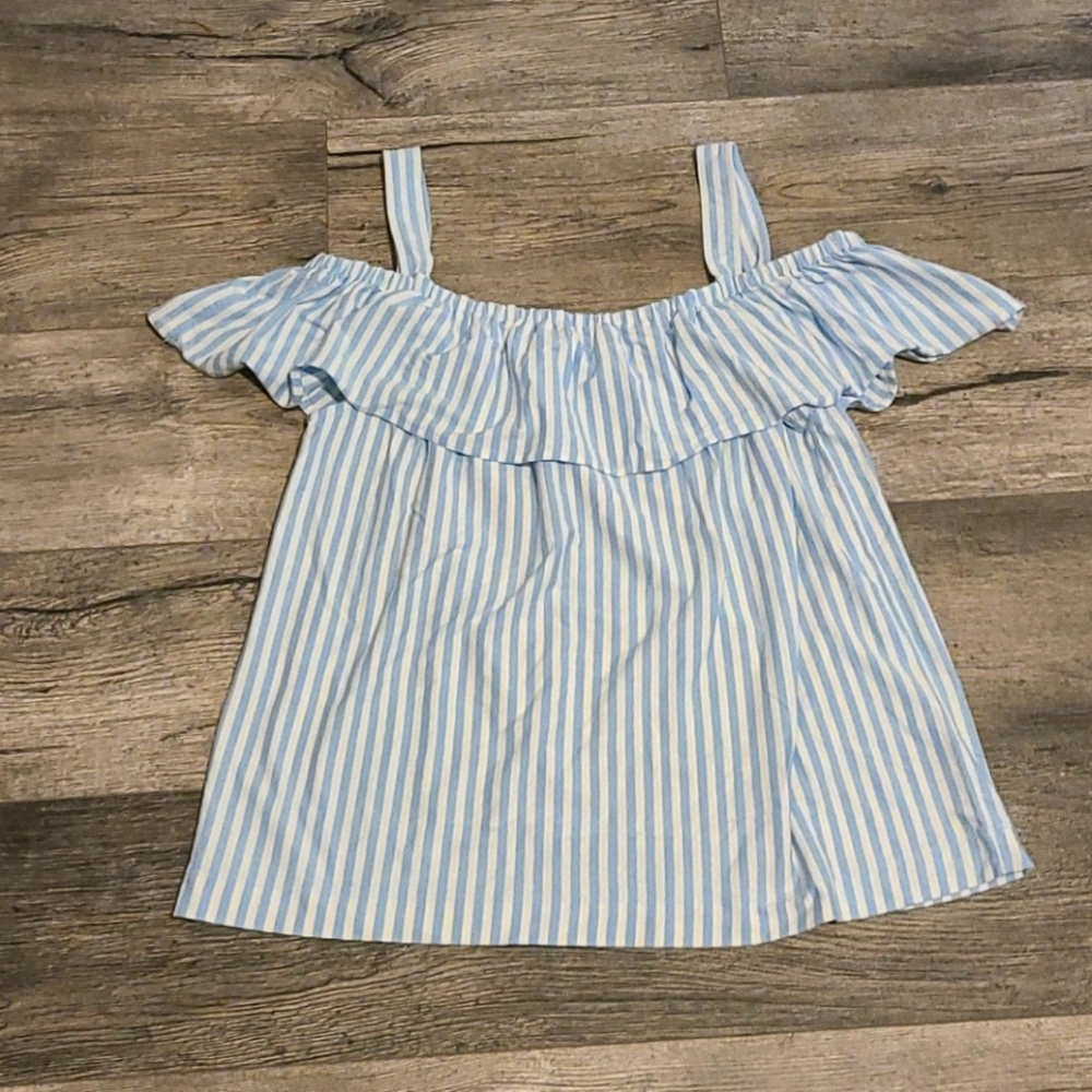 J. Crew Blue and White Stripes Blouse